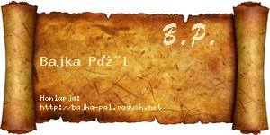 Bajka Pál névjegykártya
